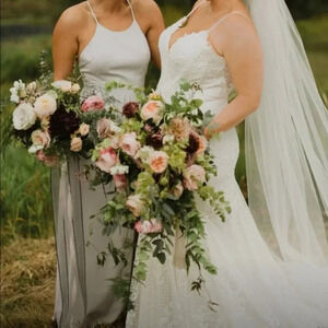 Park & Fifth Rosewood Halter Maxi Dress Dove Grey Size 4